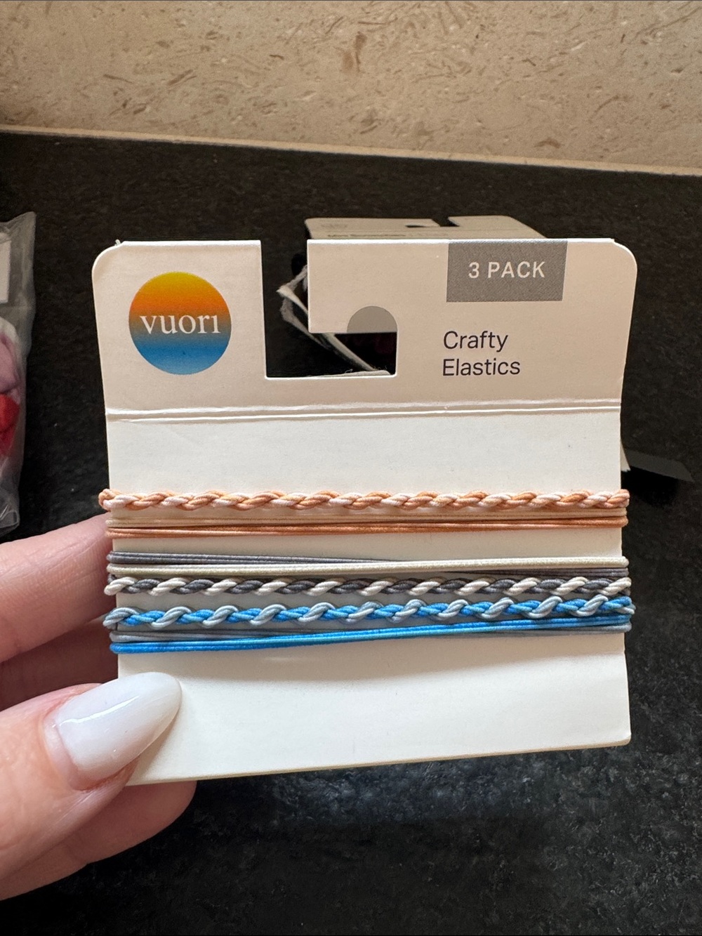 Vuori Crafty Elastics 3-Pack - Peach, Gray, Blue